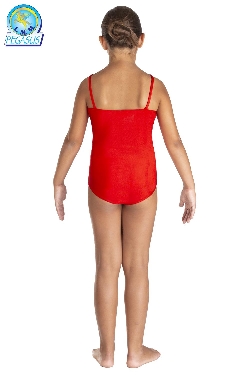 BODY LYCRA SPALLINE TINTA UNITA ROSSO BAMBINA